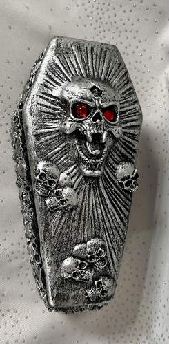 Coffin box with skulls red - box,