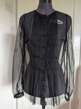 Noa Noa black tulle, button front shirt. Size 34.