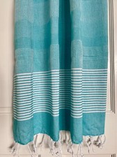 Turquoise & White Striped with