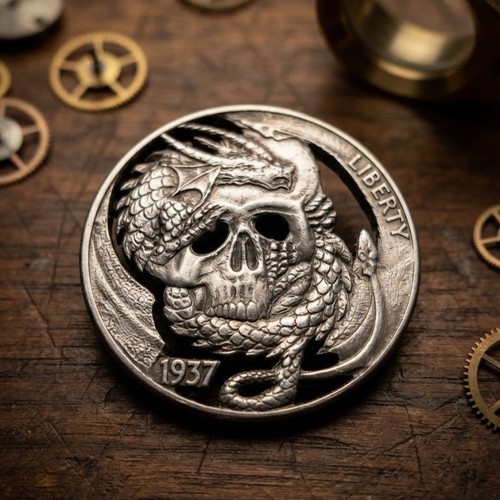 1937 hobo nickel cut coin - hobo,
