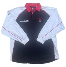 Wales Rugby WRU Vintage Reebok Long Sleeve Rugby Shirt - Medium