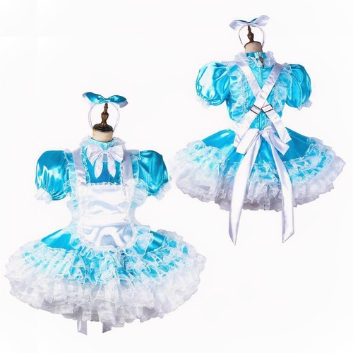 Girl maid sissy blue - maid, satin