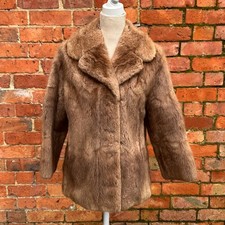 Real Coney Fur Coat in Brown