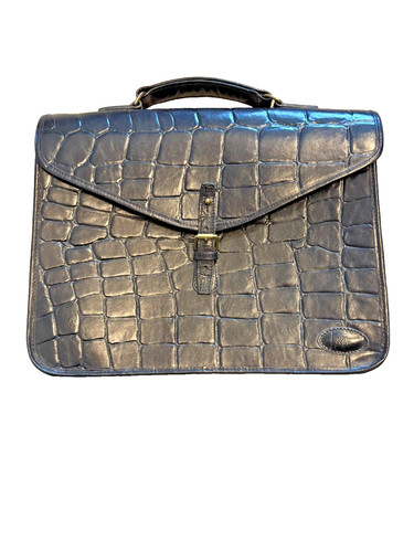 Mulberry black croc leather