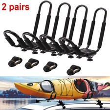 4x Durable Kayak Roof Rack J-Bar Rack Ratchet Tie-Mount on Roof Top Ceiling Rack