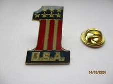 USA NUMBER 1 ONE VINTAGE CARS HARLEY BIKE MOTORS TRUCK OLD ENAMEL PIN BADGE NEW