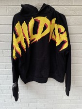 TGF Bro Childish Hoodie Mens Medium Black Oversized Flames Car Spell Out Graphic