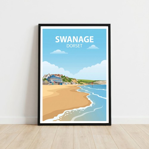 Swanage dorset travel poster - swanage,