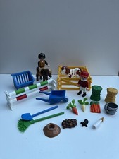 Playmobil Horse And Accessories Bundle - Horses, Figures, Show Jumping, Carrots