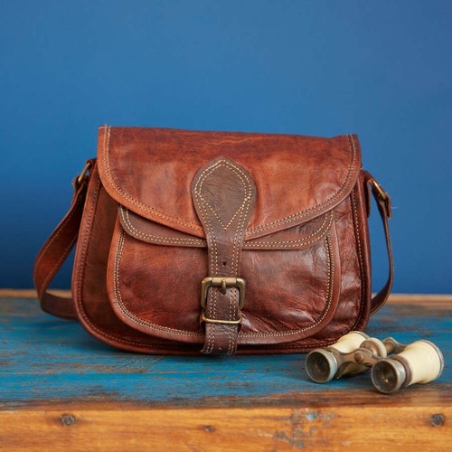 Leather vintage bag handmade - leather,
