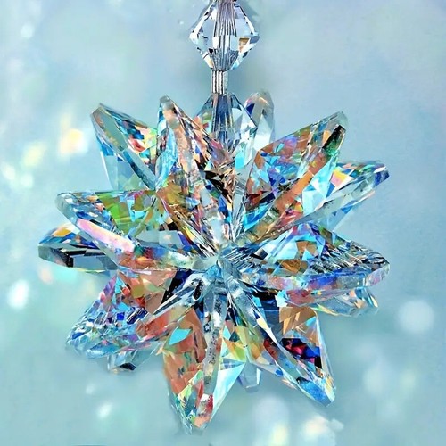 Crystal suncatcher snowflake - crystal,