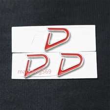 3x Red Silver Small D Chrome