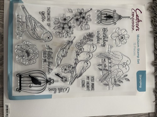 Birds flowers stamp - &,