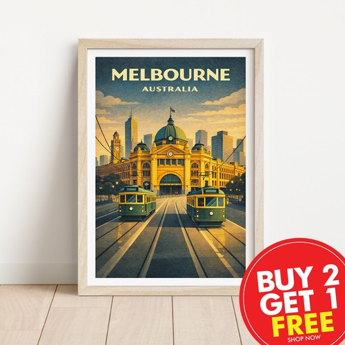 Melbourne travel print - travel,