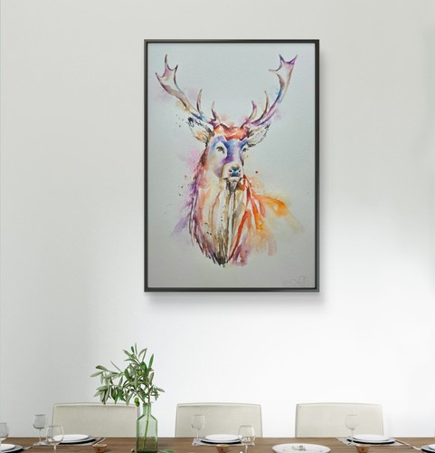 Original stag watercolour - original,