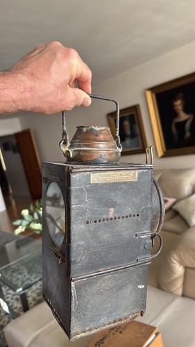 Antique railway hand lamp - hand,