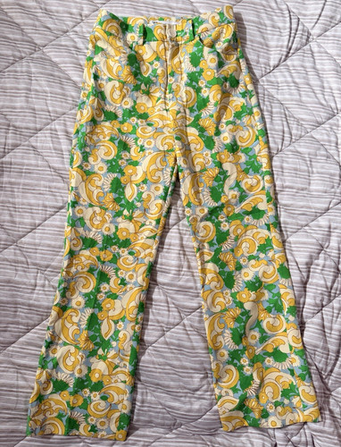 Zara green yellow floral - floral, denim