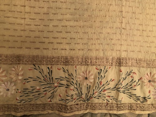 Antique hand painted silk - an,