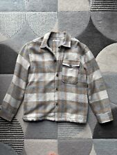 ZARA Men's Oatmeal Brushed Wool-Blend Check Overshirt, Size M, Used