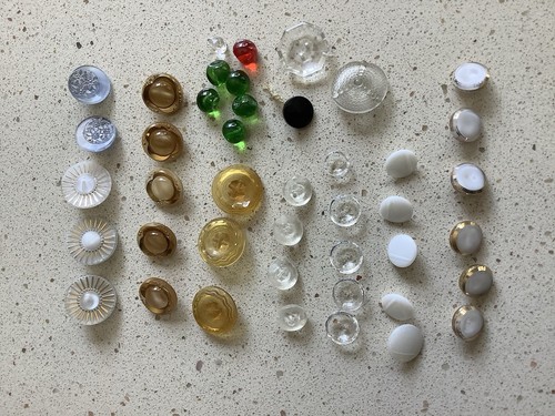 Vintage retro glass buttons - vintage,