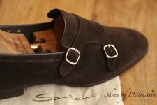 Santoni  Brown Suede Double