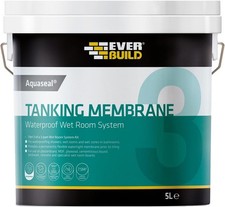 Aquaseal Wet Room System Waterproof Tanking Membrane Blue 5L Everbuild 5 Litre