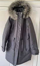 Sosandar Women’s Charcoal Grey Parka Coat, Size 12, NWOT Free Delivery! 
