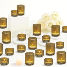 20Pcs Glass Votive Candle