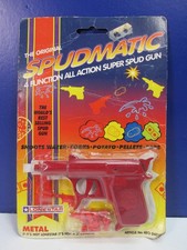 vintage LONESTAR SPUDMATIC SPUD GUN BLASTER metal TOY carded