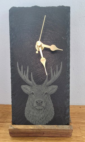Engraved slate clock with - slate,