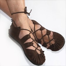 Leather brown shoes - leather, sandals