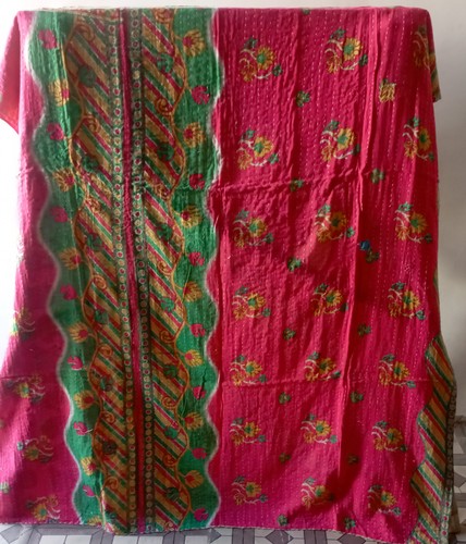 Vintage kantha quilt throw - kantha,
