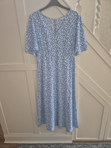 Ladies blue white spot long - blue,