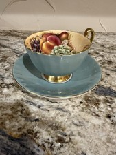 Vtg Aynsley Orchard Fruit Gold