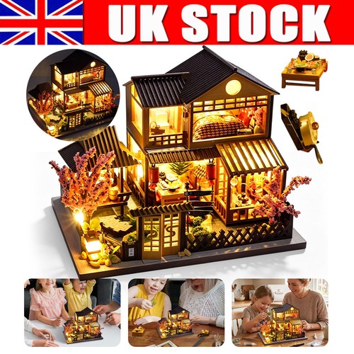 Diy dollhouse set with - dollhouse, led