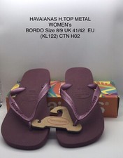 HAVAIANAS LADIES FlipFlops H.TOP METAL Bordo 41/42EU 8/9 UK (KL122) CTN:H 02