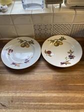 Royal Worcester Evesham Dessert/Salad Plates X2.Gold Rim.