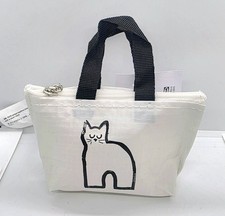 JAPAN IKEA EXCLUSIVE BxW CAT Knolig Mini Coin Keychain Bag Tote Key Holder
