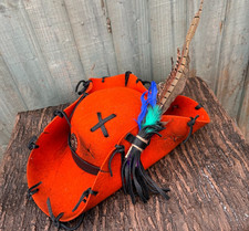 Orange Distressed Tricorn