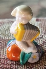 Antique Porcelain Miniature Child Playing Accordian Half Pin Doll