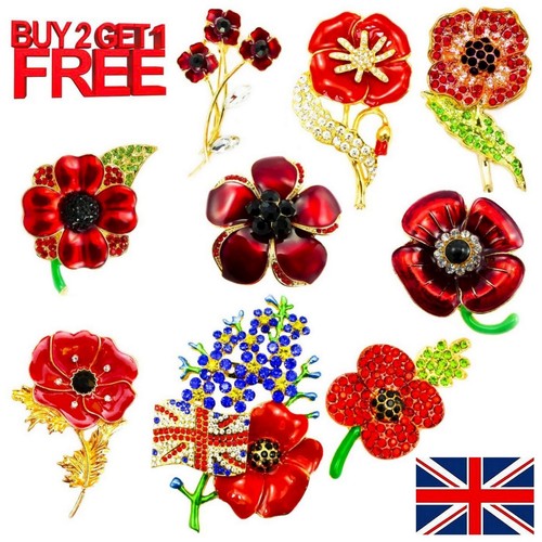 Red brooches pins crystal - brooches,