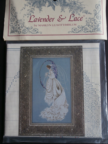 Lavender lace counted cross - lavender, &
