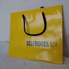 Selfridges Yellow Glossy Small Shopping Bag Used In Good Condition And Shape