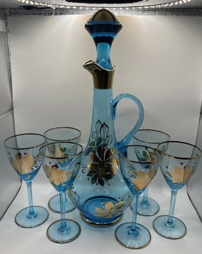 Romanian bohemian blue glass - blue,
