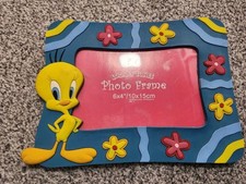 PICTURE FRAME VINTAGE LOONEY TUNES TWEETY VINYL RUBBER!
