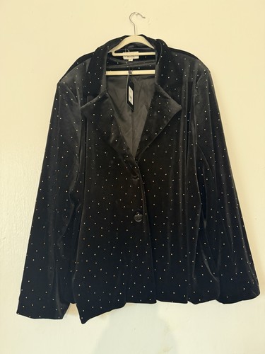 Bnwt evans black velvet - velvet, gold