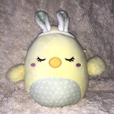 Original Squishmallows Aimee The Easter Chick With Bunny Ears Soft Plush Toy