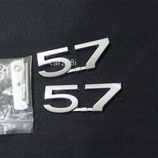 Silver Chrome 5.7 Metal Front Grille Emblem + Badge Sticker Decal V8 Grand Motor