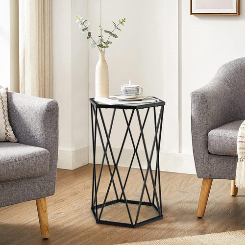 Glass coffee table hexagonal - glass,