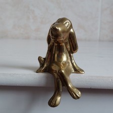 Vintage Brass Dog Hound Shelf
